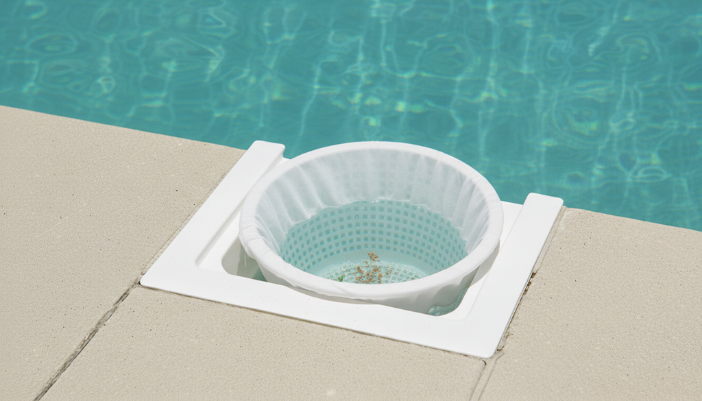 Préfiltre skimmer piscine Skimm Protect Standard PurAquaFilt pour retenir pollens et particules fines dans votre piscine