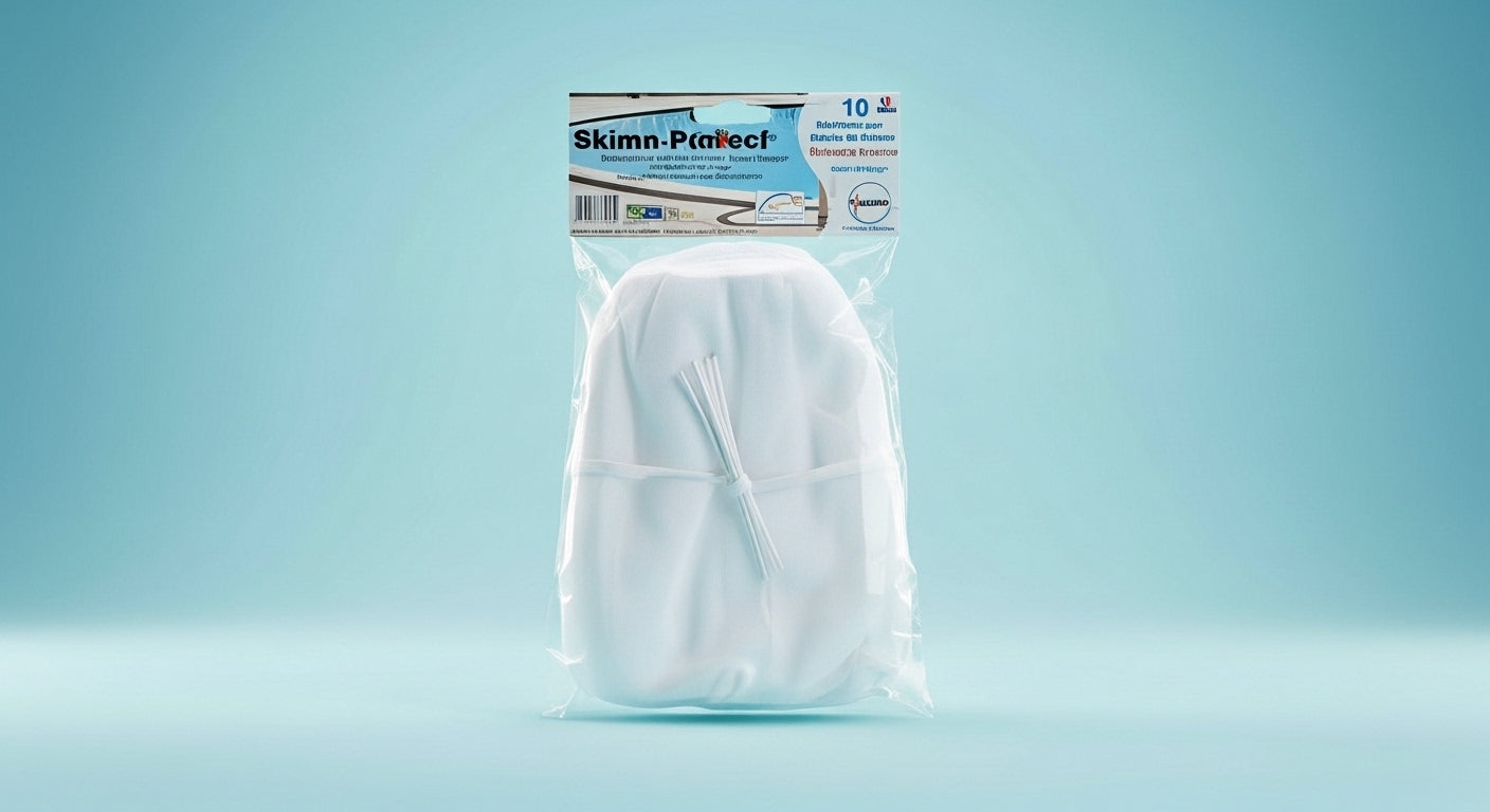 Préfiltre skimmer piscine Skimm Protect Standard PurAquaFilt lot de 10 avec liens d’attache inclus
