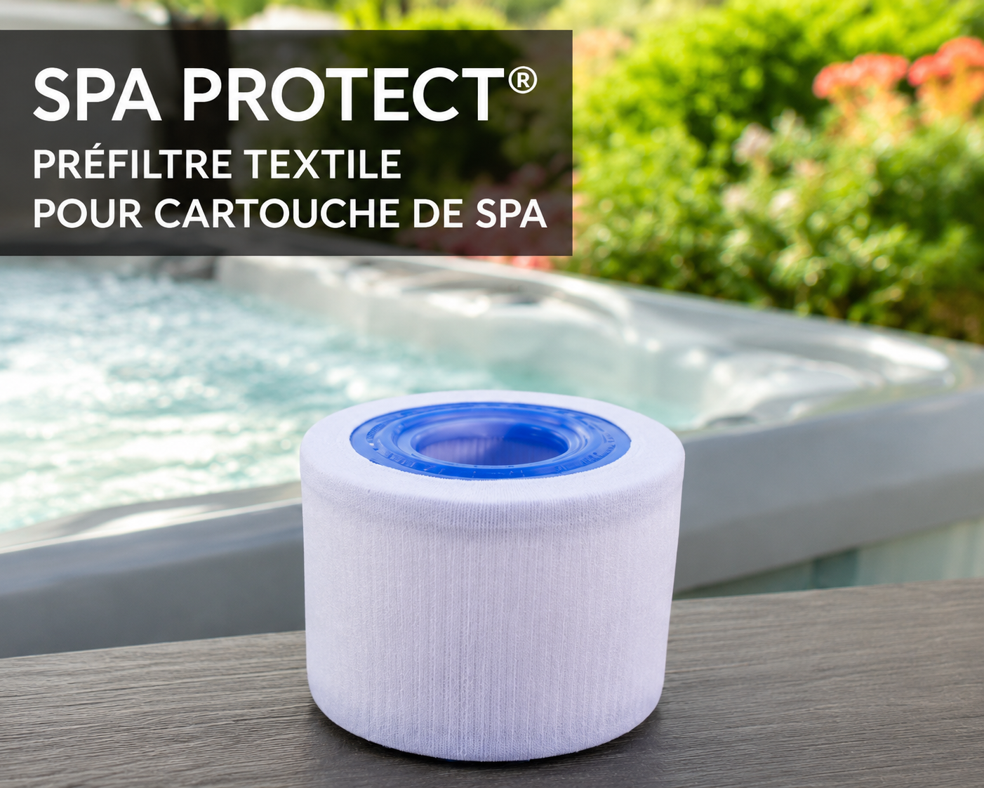 Spa Protect® Préfiltre textile pour cartouche de spa gonflable
