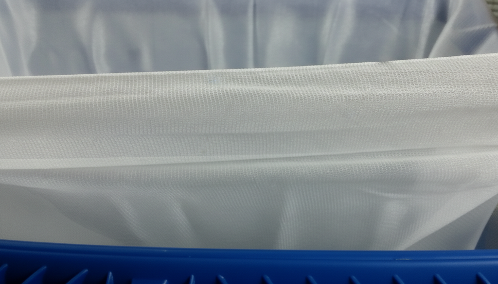Tissu filtrant du surfiltre pour épuisette piscine PurAquaFilt retenant les impuretés fines